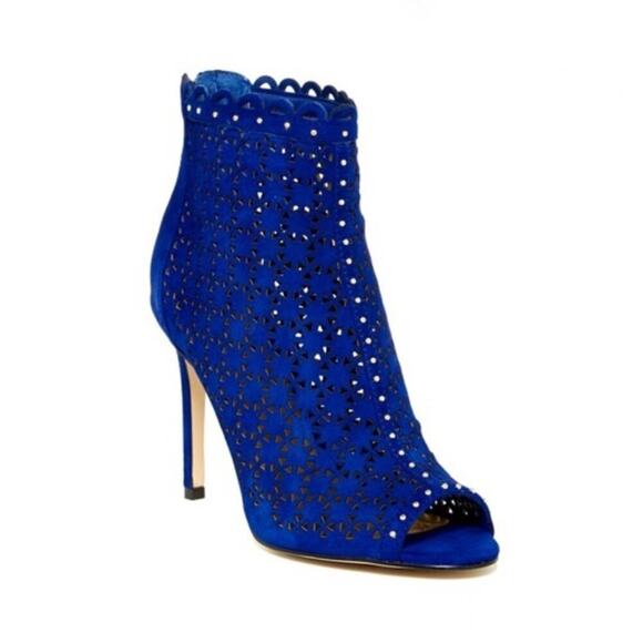 Marc Fisher Sanish Bootie laser cut peep toe - Picture 1 of 12